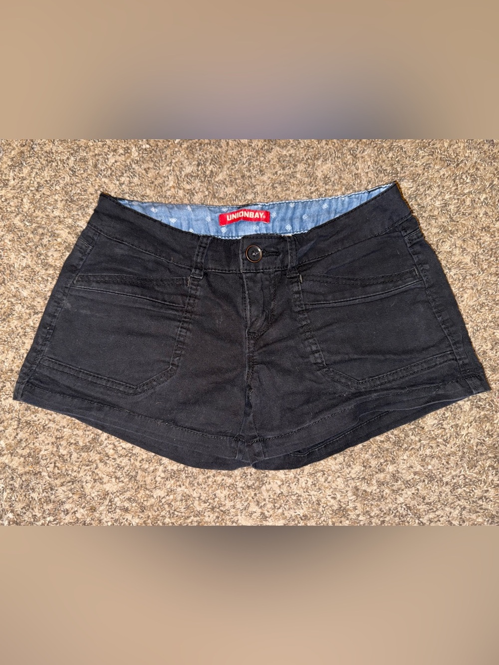 UNIONBAY Black Denim Low-Rise Jean Shorts